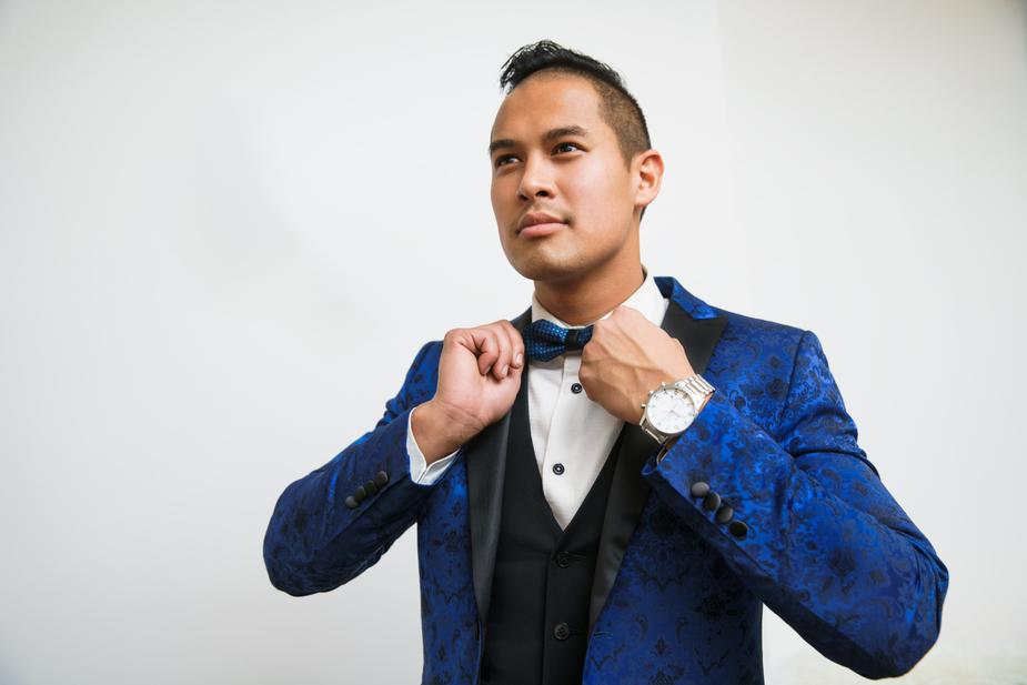 Blue Silk Tuxedolkjhgcfchjk